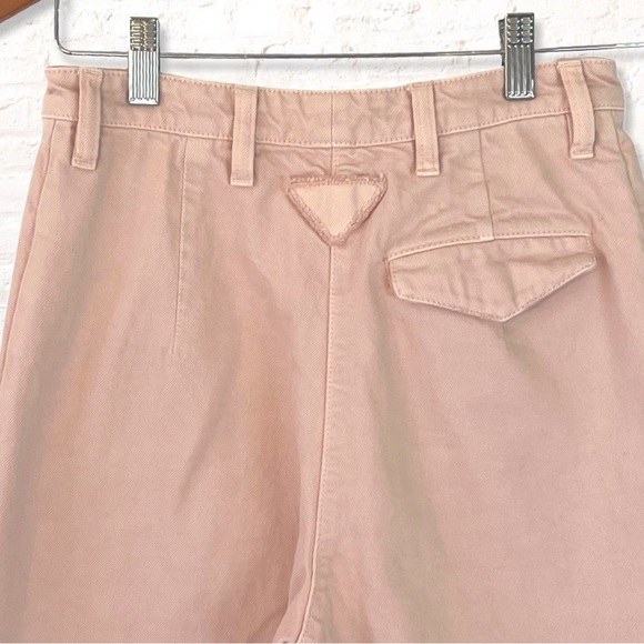 PRADA Milano High Rise Wide Leg Cropped Jeans Size 2 Regular Fit Pink - Picture 5 of 11